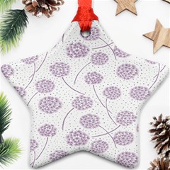 Purple Tulip Flower Floral Polkadot Polka Spot Ornament (star)