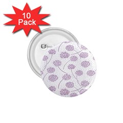 Purple Tulip Flower Floral Polkadot Polka Spot 1 75  Buttons (10 Pack)