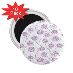 Purple Tulip Flower Floral Polkadot Polka Spot 2 25  Magnets (10 Pack) 