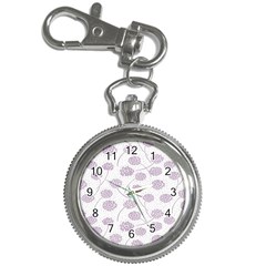 Purple Tulip Flower Floral Polkadot Polka Spot Key Chain Watches by Mariart