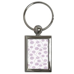 Purple Tulip Flower Floral Polkadot Polka Spot Key Chains (rectangle)  by Mariart