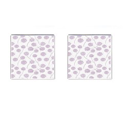 Purple Tulip Flower Floral Polkadot Polka Spot Cufflinks (square) by Mariart