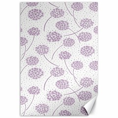 Purple Tulip Flower Floral Polkadot Polka Spot Canvas 12  X 18   by Mariart