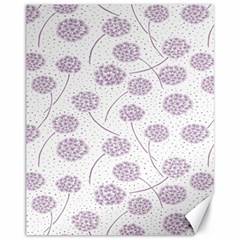 Purple Tulip Flower Floral Polkadot Polka Spot Canvas 11  X 14   by Mariart