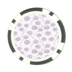 Purple Tulip Flower Floral Polkadot Polka Spot Poker Chip Card Guard by Mariart