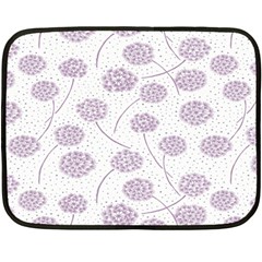 Purple Tulip Flower Floral Polkadot Polka Spot Fleece Blanket (mini)