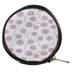 Purple Tulip Flower Floral Polkadot Polka Spot Mini Makeup Bags by Mariart