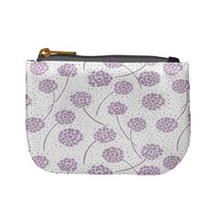 Purple Tulip Flower Floral Polkadot Polka Spot Mini Coin Purses by Mariart