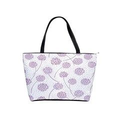 Purple Tulip Flower Floral Polkadot Polka Spot Shoulder Handbags by Mariart