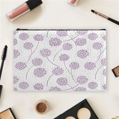 Purple Tulip Flower Floral Polkadot Polka Spot Cosmetic Bag (large) 