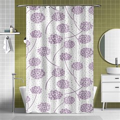 Purple Tulip Flower Floral Polkadot Polka Spot Shower Curtain 48  X 72  (small)  by Mariart