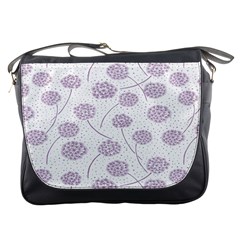 Purple Tulip Flower Floral Polkadot Polka Spot Messenger Bags by Mariart