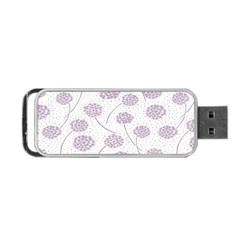 Purple Tulip Flower Floral Polkadot Polka Spot Portable Usb Flash (two Sides) by Mariart