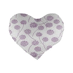 Purple Tulip Flower Floral Polkadot Polka Spot Standard 16  Premium Heart Shape Cushions by Mariart