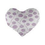 Purple Tulip Flower Floral Polkadot Polka Spot Standard 16  Premium Heart Shape Cushions Back