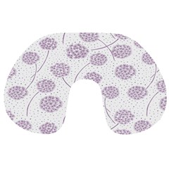 Purple Tulip Flower Floral Polkadot Polka Spot Travel Neck Pillows by Mariart