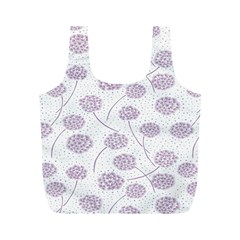 Purple Tulip Flower Floral Polkadot Polka Spot Full Print Recycle Bags (m)  by Mariart