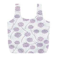 Purple Tulip Flower Floral Polkadot Polka Spot Full Print Recycle Bags (l)  by Mariart