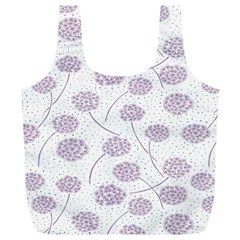 Purple Tulip Flower Floral Polkadot Polka Spot Full Print Recycle Bags (l)  by Mariart