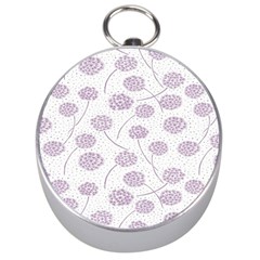 Purple Tulip Flower Floral Polkadot Polka Spot Silver Compasses by Mariart