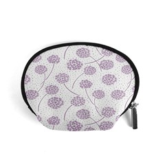 Purple Tulip Flower Floral Polkadot Polka Spot Accessory Pouches (small)  by Mariart