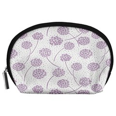 Purple Tulip Flower Floral Polkadot Polka Spot Accessory Pouches (large)  by Mariart