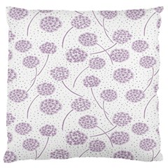 Purple Tulip Flower Floral Polkadot Polka Spot Large Flano Cushion Case (two Sides) by Mariart