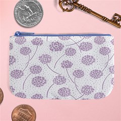 Purple Tulip Flower Floral Polkadot Polka Spot Large Coin Purse