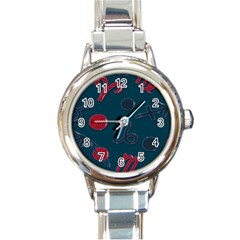 Zodiac Signs Planets Blue Red Space Round Italian Charm Watch