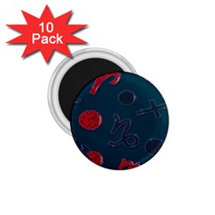 Zodiac Signs Planets Blue Red Space 1 75  Magnets (10 Pack)  by Mariart