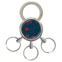 Zodiac Signs Planets Blue Red Space 3-ring Key Chains by Mariart