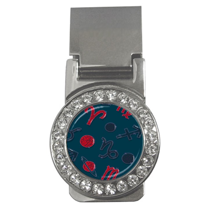 Zodiac Signs Planets Blue Red Space Money Clips (CZ) 