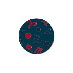 Zodiac Signs Planets Blue Red Space Golf Ball Marker by Mariart