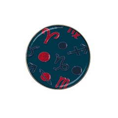 Zodiac Signs Planets Blue Red Space Hat Clip Ball Marker (4 Pack) by Mariart