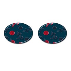 Zodiac Signs Planets Blue Red Space Cufflinks (oval) by Mariart