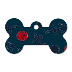 Zodiac Signs Planets Blue Red Space Dog Tag Bone (one Side)