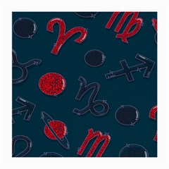 Zodiac Signs Planets Blue Red Space Medium Glasses Cloth