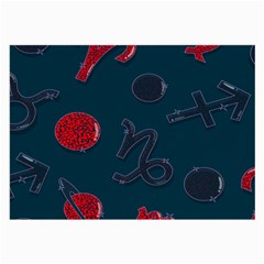 Zodiac Signs Planets Blue Red Space Large Glasses Cloth