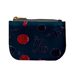 Zodiac Signs Planets Blue Red Space Mini Coin Purses by Mariart