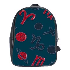 Zodiac Signs Planets Blue Red Space School Bags(large)  by Mariart