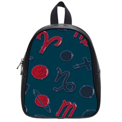 Zodiac Signs Planets Blue Red Space School Bags (small) 