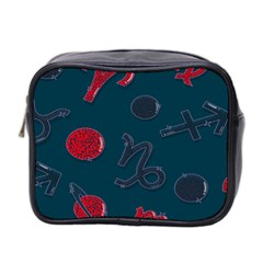 Zodiac Signs Planets Blue Red Space Mini Toiletries Bag 2-side by Mariart