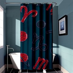 Zodiac Signs Planets Blue Red Space Shower Curtain 36  X 72  (stall)  by Mariart