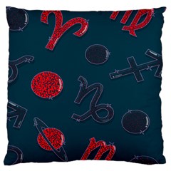 Zodiac Signs Planets Blue Red Space Large Cushion Case (one Side) by Mariart