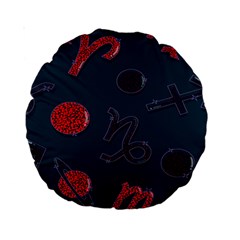 Zodiac Signs Planets Blue Red Space Standard 15  Premium Round Cushions by Mariart