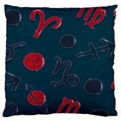 Zodiac Signs Planets Blue Red Space Standard Flano Cushion Case (two Sides) by Mariart