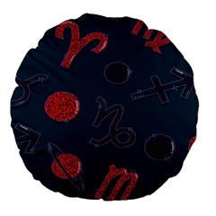 Zodiac Signs Planets Blue Red Space Large 18  Premium Flano Round Cushions by Mariart