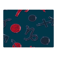 Zodiac Signs Planets Blue Red Space Double Sided Flano Blanket (mini) 