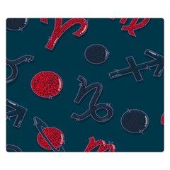 Zodiac Signs Planets Blue Red Space Double Sided Flano Blanket (small)  by Mariart