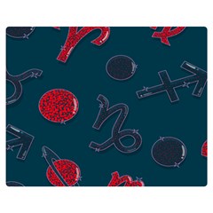 Zodiac Signs Planets Blue Red Space Double Sided Flano Blanket (medium)  by Mariart